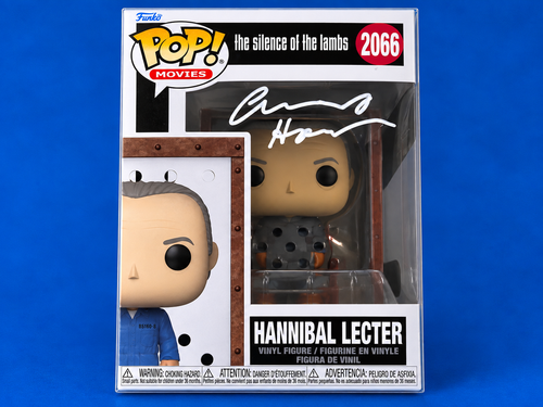 Boxed Hannibal Lecter Funko Pop Movies 2066 from The Silence of the Lambs with white autograph on the front window