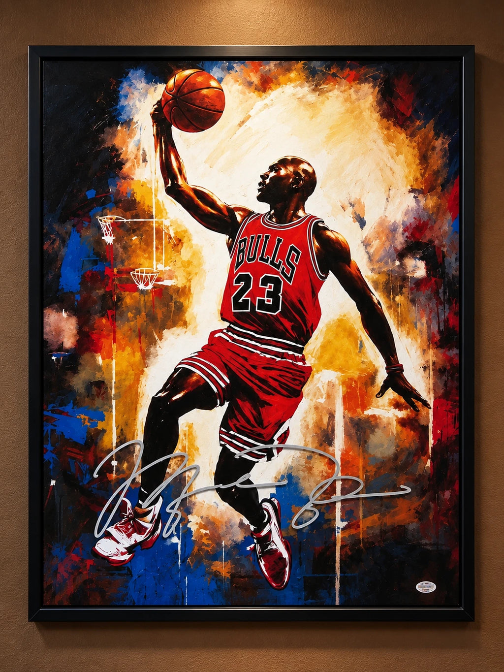 Hand Signed Michael Jordan 28x22 Framed Picture Certified!