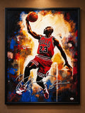 Hand Signed Michael Jordan 28x22 Framed Picture Certified!